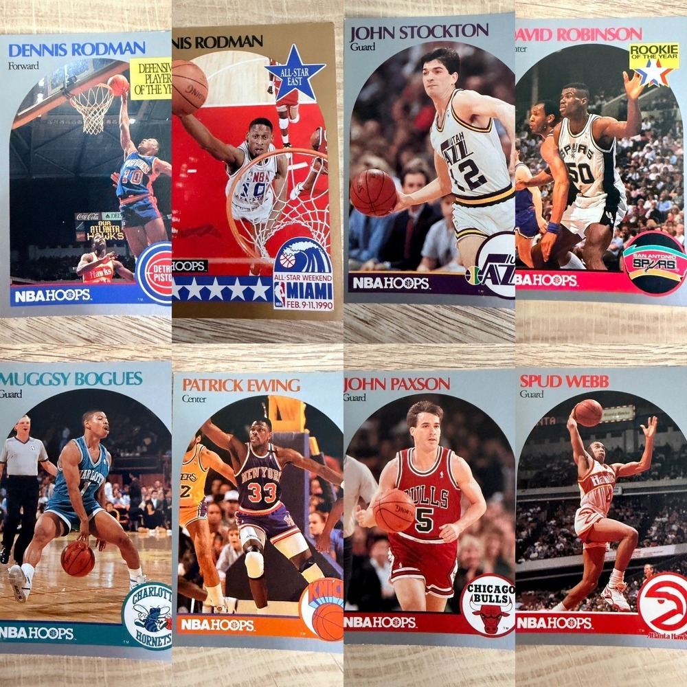 Lot 28 1990 NBA Hoops Basketball Cards David Robinson Dennis Rodman Phil Jackson